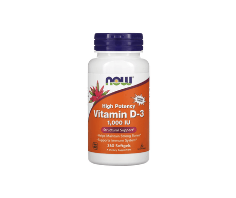 Vitamin D-3, 25 mcg (1,000 IU), 360 Softgels.